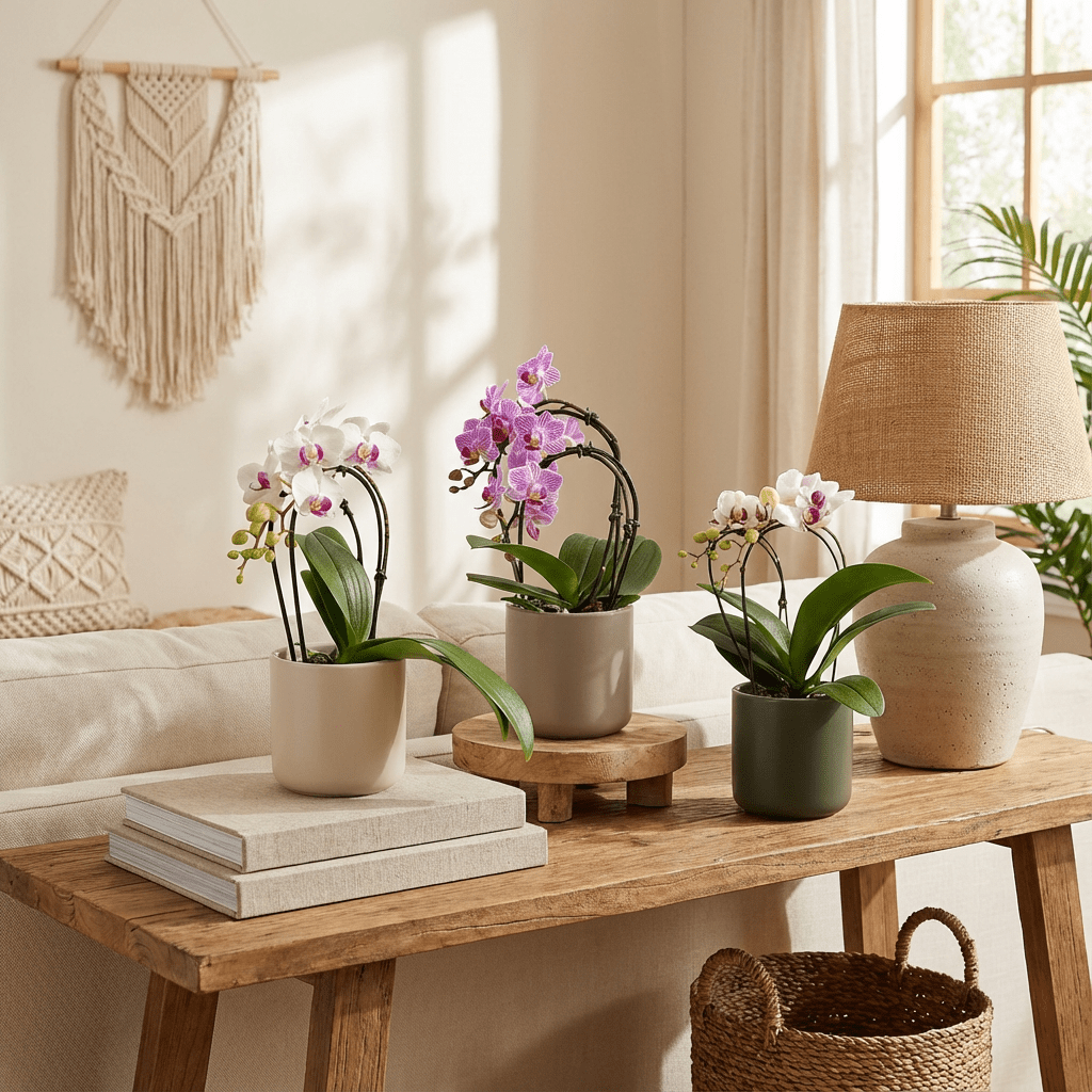 Phalaenopsis 9cm Cascade Mixed in Cambridge Ceramic - Orchid The Horti House